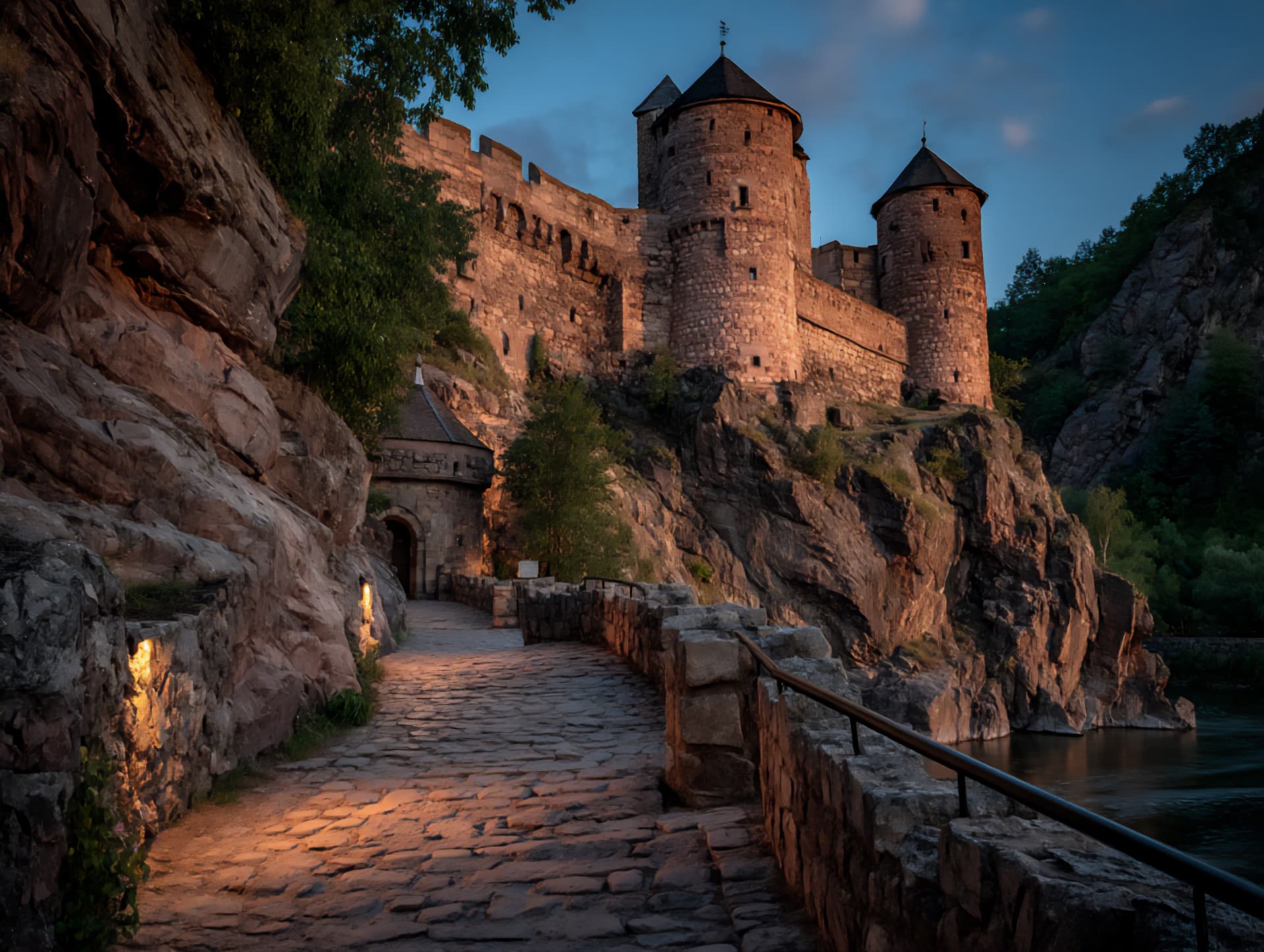 Nürnberger Kaiserburg bei Abendlicht